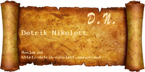 Detrik Nikolett névjegykártya